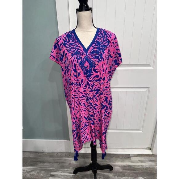 Lilly Pulitzer 100% Silk Sydney Caftan tassel dress size XXS/XS - Picture 1 of 9